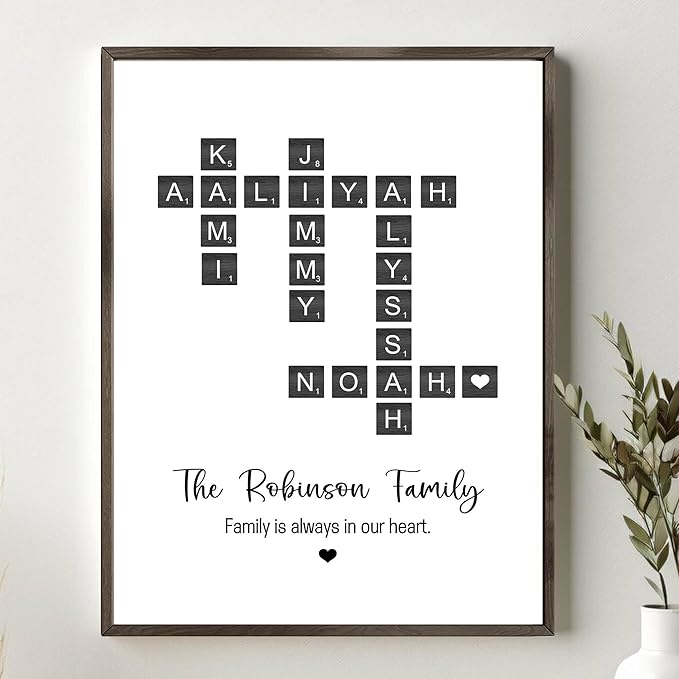 Personalized Family Crossword Scrabble Poster Canvas - Image 3