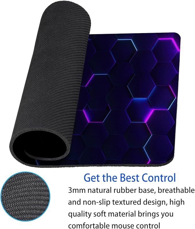Purple Abstract Art Mouse Pad Personalized Design Computer Laptop Non-Slip - Image 4