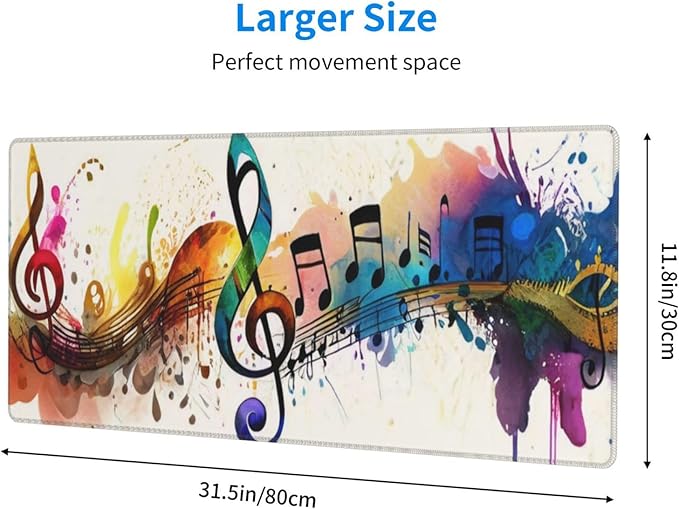 Gaming Mouse Pad, Large Non-Slip Rubber Base Mousepad, Keyboard Mouse Mat - Image 4