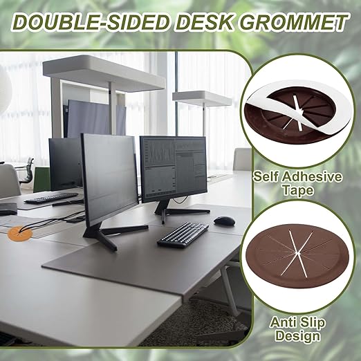 PATIKIL Desk Grommet 3-3/16", Deep Brown - Image 3