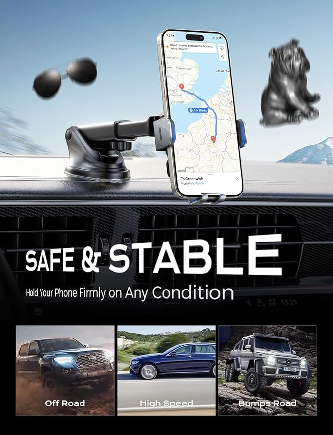 CHGeek 15W Fast Charging Auto Clamping Car Charger Phone Mount Phone Holder - Image 3