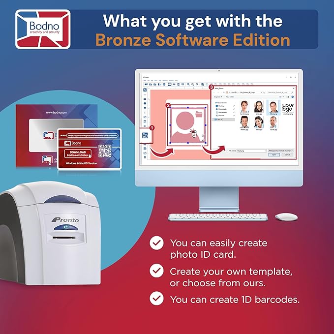 Bodno Magicard Pronto ID Card Printer & Complete Supplies Package ID Software - Image 4