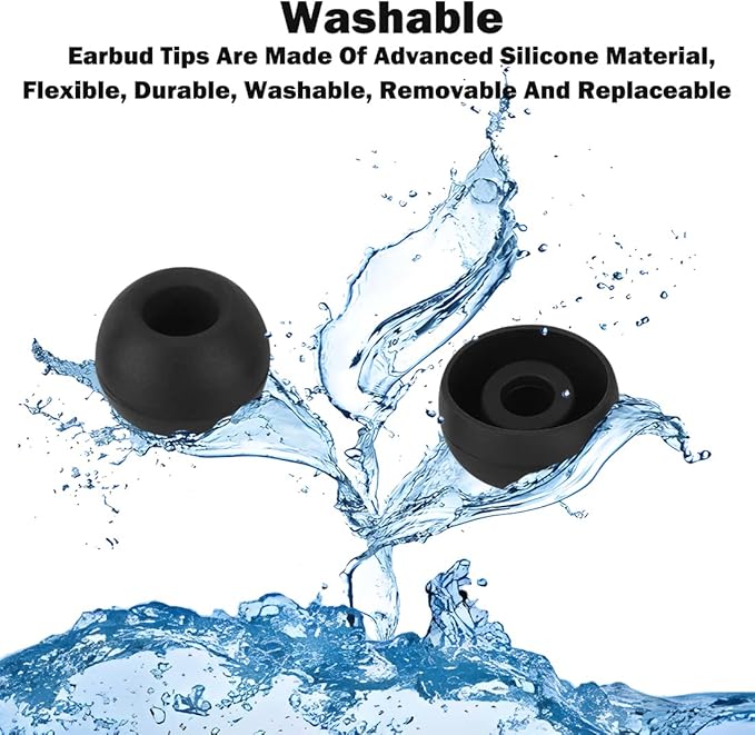 Earbud Tips - 9 Pairs, Compatible - Black - Image 2