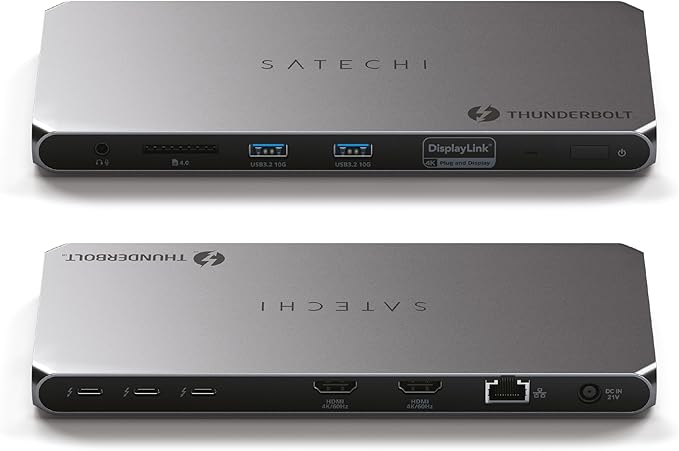 Satechi Thunderbolt 4 Dock 100W Charging, Dual Monitor HDMI 4K/60Hz, 40Gbps by Satechi