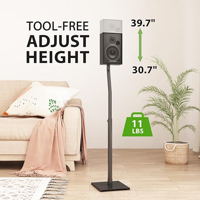 USX MOUNT Universal Speaker Stands, Height Adjustable Extend 30.0" to 39.1" - Image 4