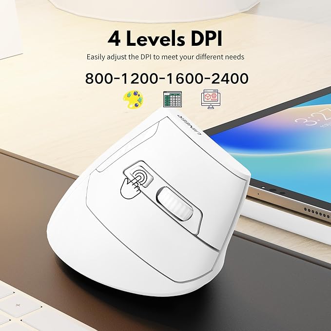 Vertical Mouse Wireless, 2.4G Rechargeable Mouse - Image 4