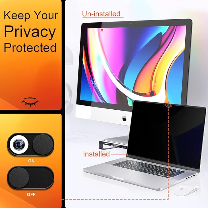 Privacy Screen MacBook Pro 16 Inch 2021-2024, Magnetic Removable Anti Blue - Image 2