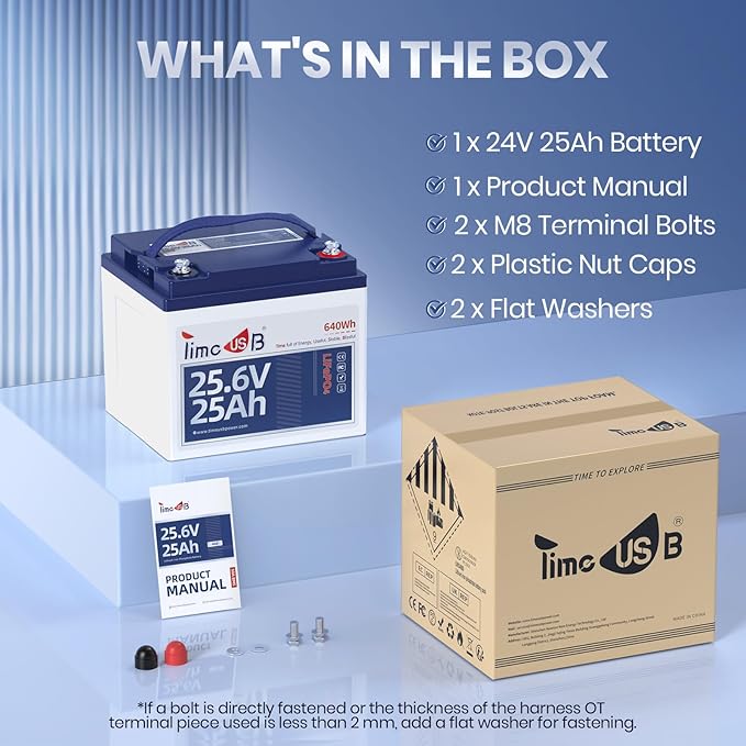 24V 25Ah LiFePO4 Battery, 2C High Discharge Rate Built-in 50A BMS 640Wh Lithium - Image 9