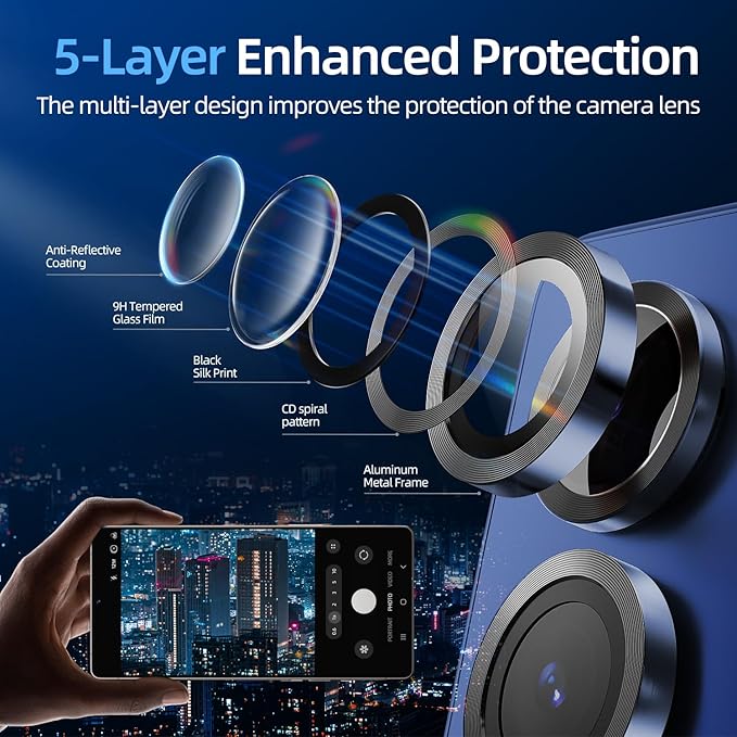 X-it Camera Lens Protector for Samsung S25 Plus, 10H Tempered Glass, - Image 4