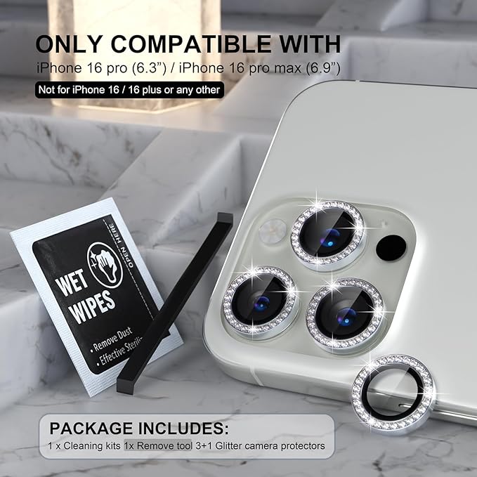 Choiche Compatible for iPhone 16 Pro/iPhone 16 Pro Max Camera Lens Protector - Image 2