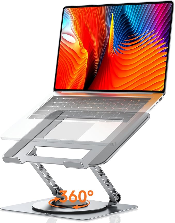 TECKNET Laptop Stand for Desk, 360 Rotating Base, Ergonomic Foldable Computer by Tecknet