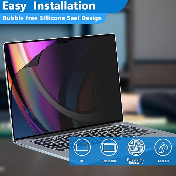 Privacy Screen Protector for MacBook Pro 14 Inch 2021-2024, Removable Privacy - Image 3