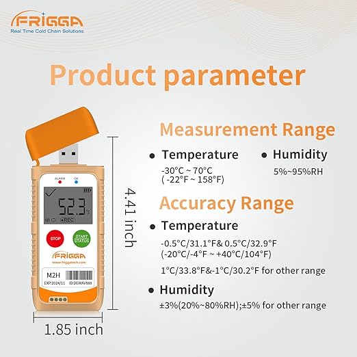 Frigga M2 2 Pack Reusable Temperature Humidity Data Logger USB Digital - Image 4