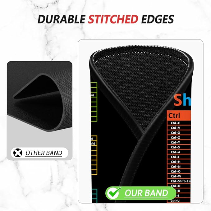 ITNRSIIET Mouse Pad Non-Slip Rubber Base Smooth Surface Stitched Edges - Image 5