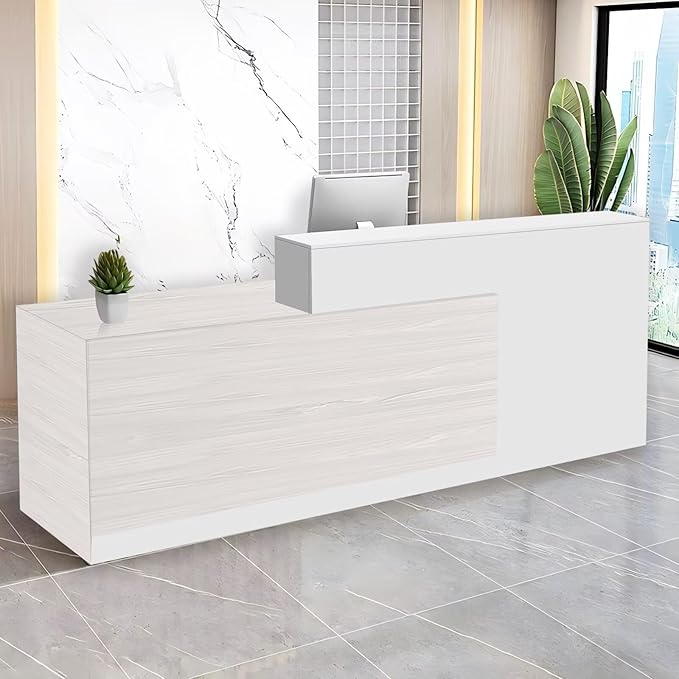 Reception Desk with Counter Modern Checkout Counter with Lockable Drawer by Unknown