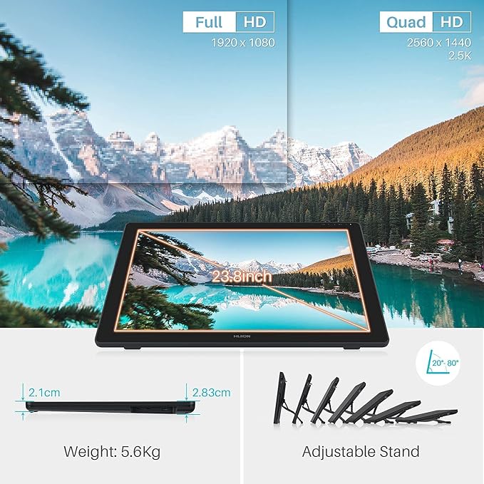 HUION Kamvas 24 QHD Drawing Tablet - Image 2
