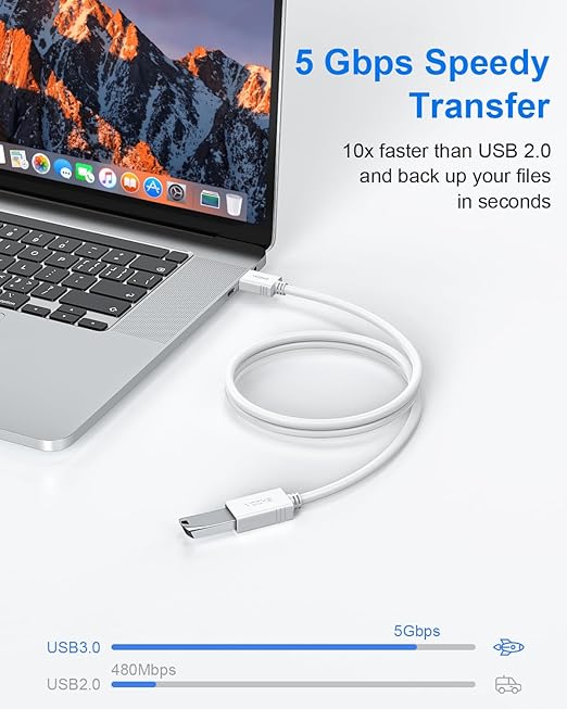 VCZHS Tech USB Extension Cable White 3.3ft, USB 3.0 Extender - Image 3