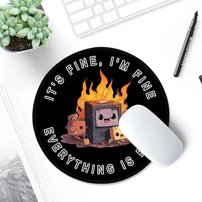 ITNRSIIET Round Mouse Pad with Stitched Edge Premium-Textured Waterproof - Image 6
