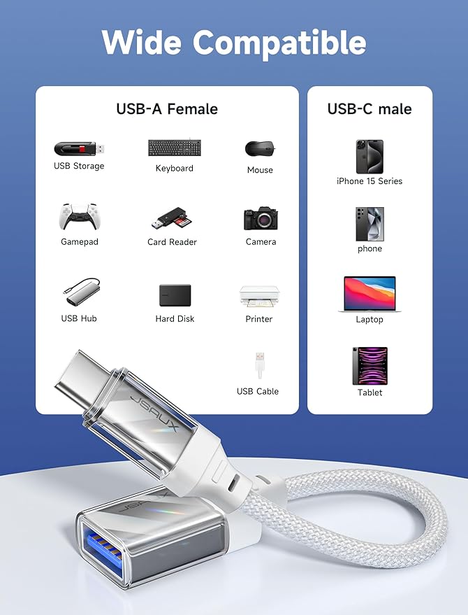 JSAUX USB to USB C Adapter, USBC OTG Adapter Compatible - Image 6