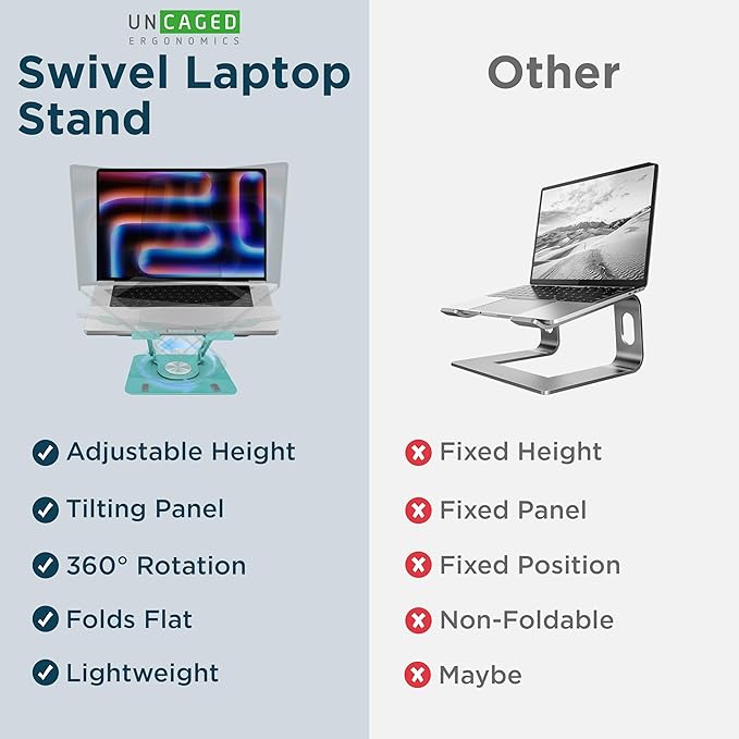 Uncaged Ergonomics Swivel Laptop Stand - Image 3