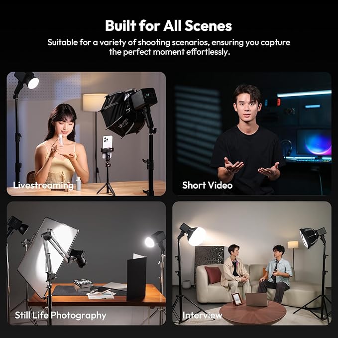 ULANZI 100W Bi-color Portable LED Video Light w DC Power Adapter, 111Wh - Image 2