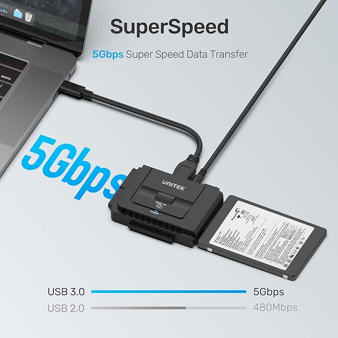 Unitek USB C to IDE and SATA Converter External Hard Drive Adapter Kit - Image 3