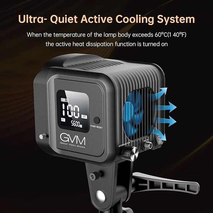 GVM Great Video Maker GVM 80W Bi-Color COB Video Light Kit, 2700K~7500K - Image 9