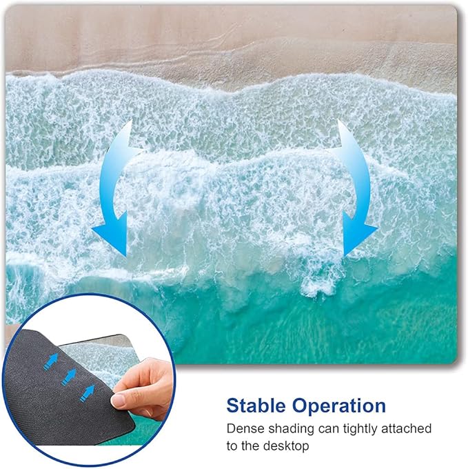 Beach Mouse Pad Custom Design, Square Waterproof Non-Slip Rubber Base Mouse Pad - Image 6