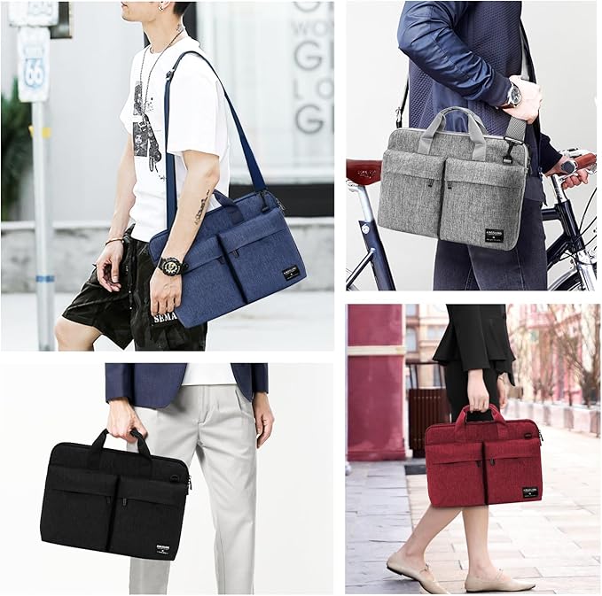 KINGSLONG 15.6 inch Laptop Shoulder Bag, Slim Shockproof Computer Sleeve - Image 9