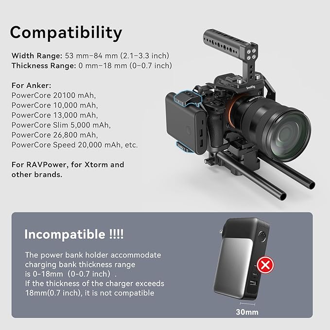 SmallRig Aluminum Power Bank Holder, Powerbank Mount Clamp Compatible - Image 4