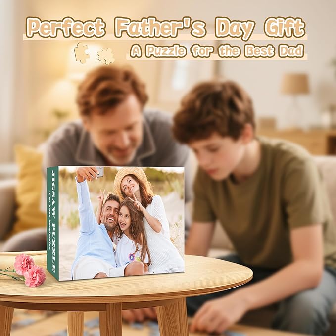 Personalized Puzzle Gifts for Fathers Day, Custom Photo Puzzle for Dad from - Image 2