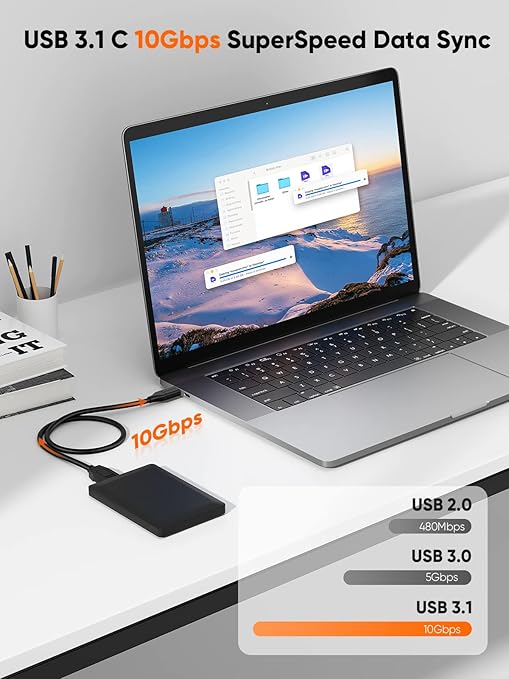 CableCreation 4FT USB C to Micro B Cable, 10Gbps Speed External Hard Drive - Image 6