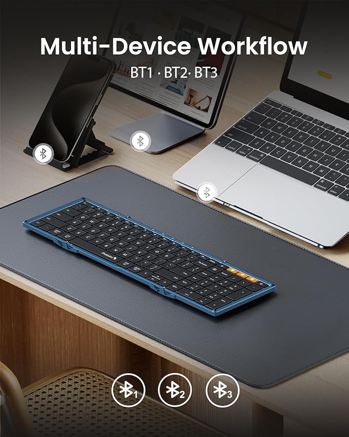 ProtoArc Foldable Bluetooth Keyboard, XK01 Folding Wireless Portable Keyboard - Image 3