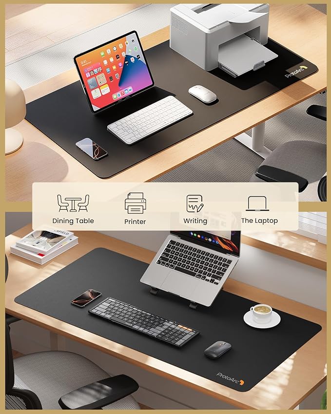 ProtoArc Leather Desk Mat, Large Mouse Pad- 31.5×15.8 inch, Non-Slip PU Leather - Image 8
