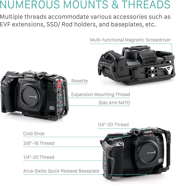 Tilta Advanced Kit for BMCC 6K | Includes Full Cage, Top Handle, Adv. Side - Image 7