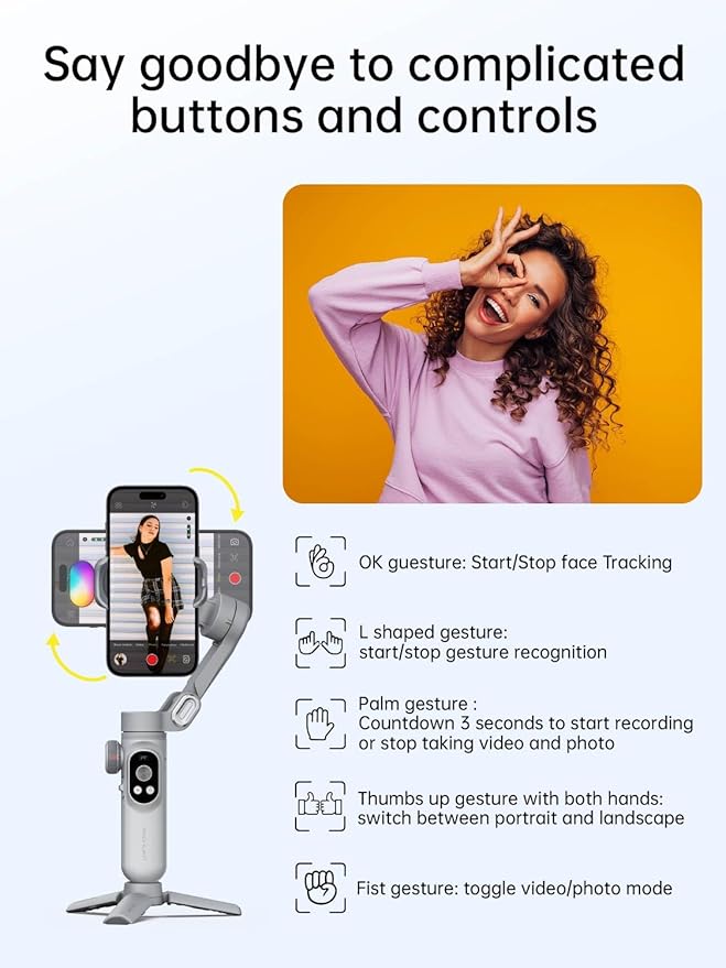 iPhone Gimbal, 3-Axis Gimbal Stabilizer - Image 4
