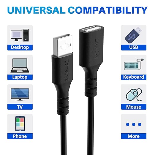 3 Pack USB Extension Cable 4 FT, USB 2.0 Type A Male to Female Extender Cord - Image 2