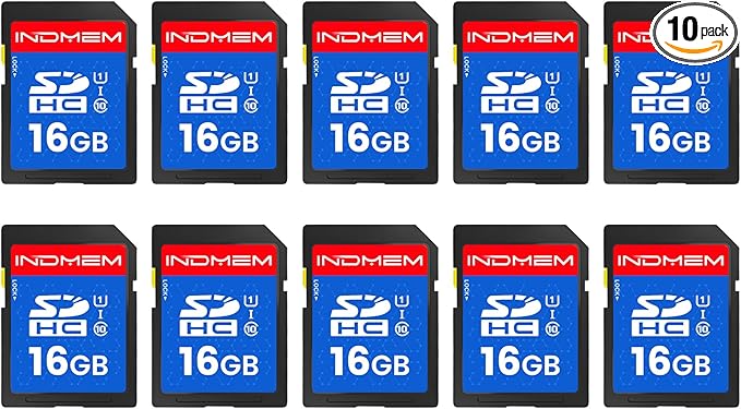 INDMEM SD Card 16GB, High-Speed Secure Digital Cards by READYXIO