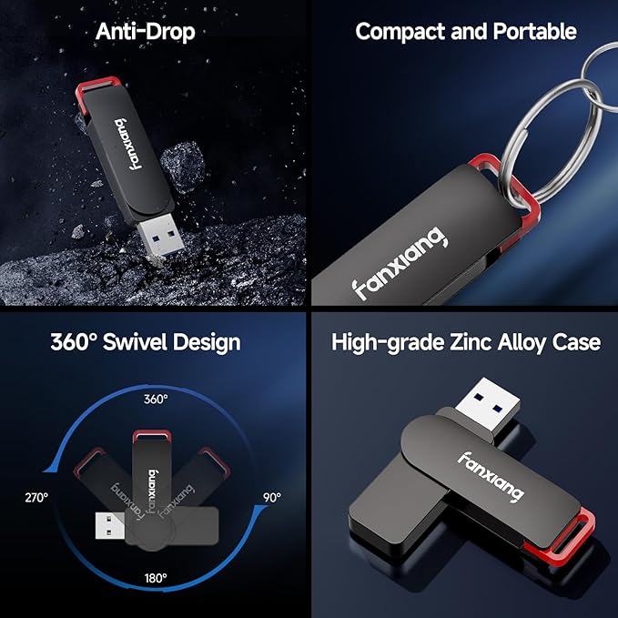 2 Pack 256GB USB Flash Drive, Metal Thumb Drives, USB 3.2 Up to 200MB/s Type A - Image 4