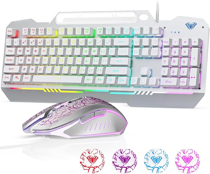 AULA Gaming Keyboard, T102 104 Keys Keyboard and Mouse Combo, USB Wired - Image 8