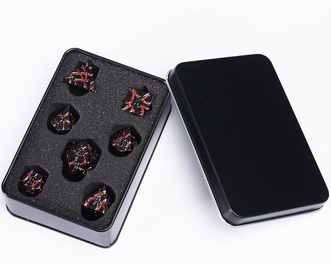 Crack Glitter Metal Dice, RPG Polyhedral Stripe Dice - Image 6
