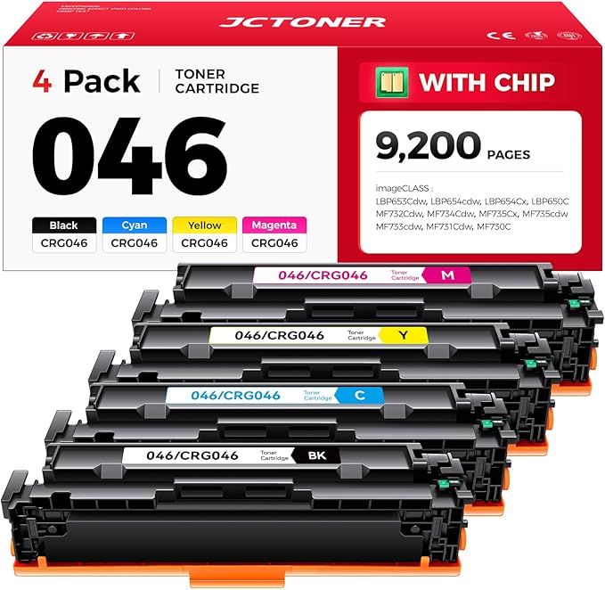 046 Toner Cartridge Set 4-Pack MF733Cdw Toner Replacement by JCTONER