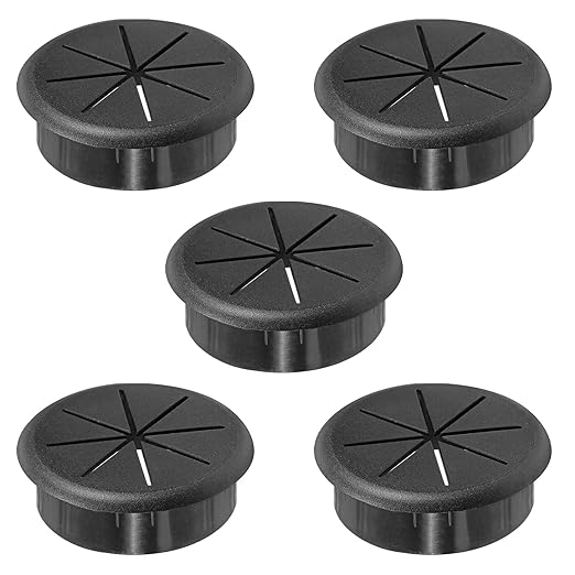 2-3/8" Black Desk Grommet, JTemgle Flexible Cable Grommet Rubber Cable Hole by JTemgle