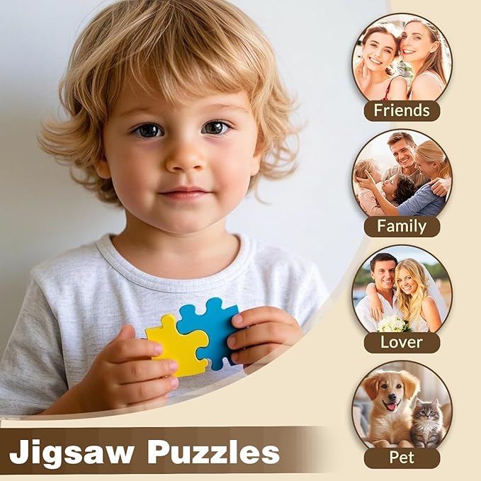 Custom Puzzles from Photos, Personalized Natural Wood Puzzle - Image 6