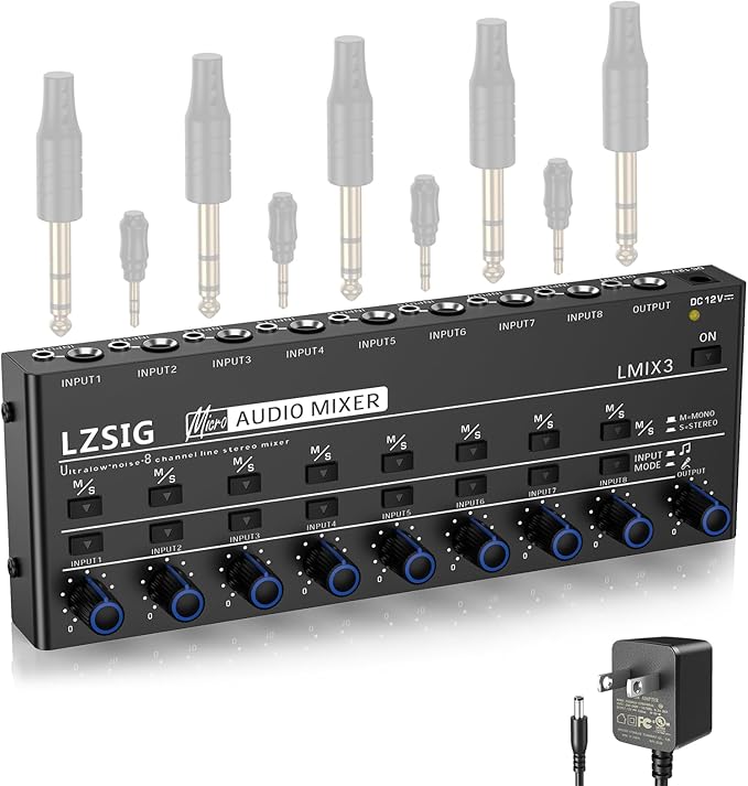 LZSIG Audio Mixer, Stereo Line Mixer by LZSIG