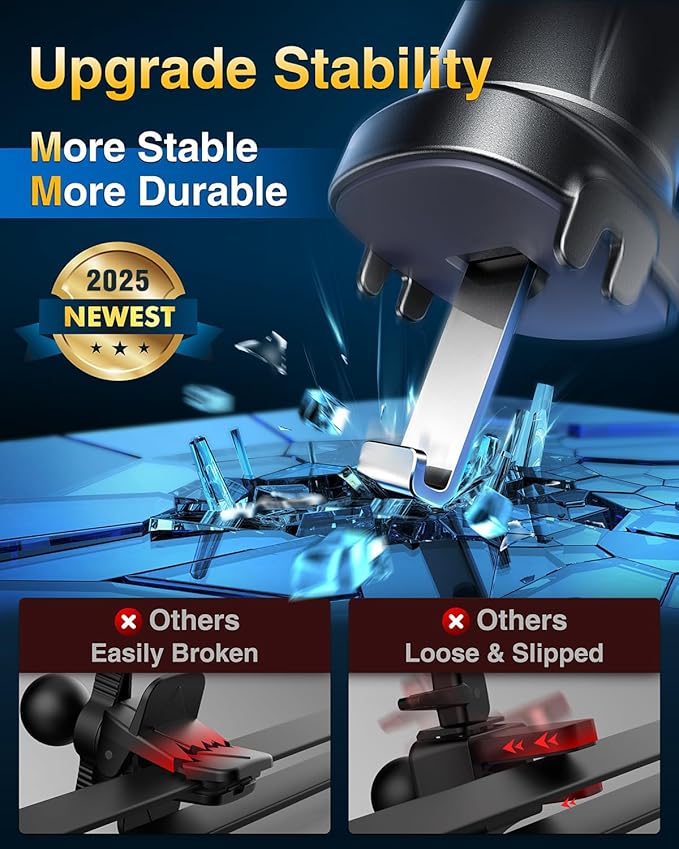 VANMASS Car Phone Holder Mount 2025 Upgraded Car Vent Phone Mount Clip - Image 3