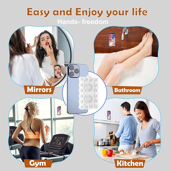 ZYCCER Double Sided Silicone Suction Phone Holder Mount, Compatible - Image 7