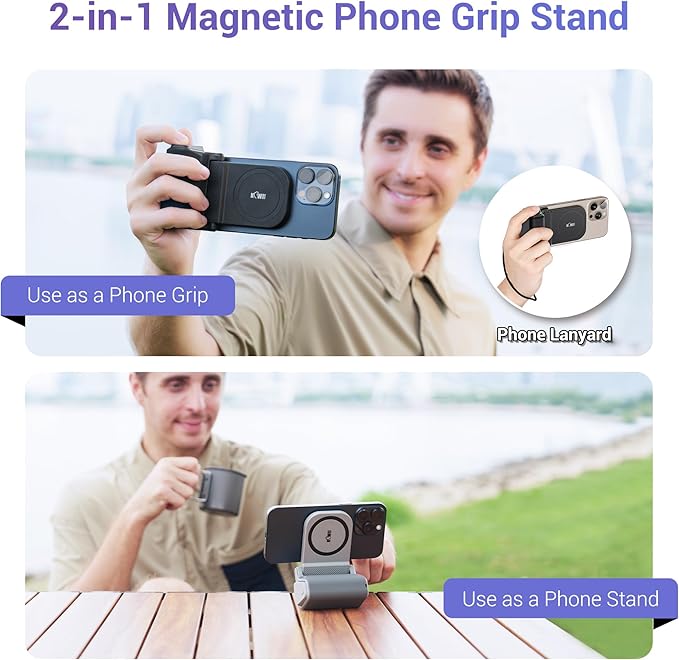 KIWIFOTOS for Magsafe Phone Camera Grip Magnetic Phone Tripod Handle - Image 7
