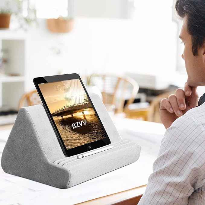Soft Tablet Stand Pillow with Pocket, Tablet Cushion Stand, Adjustable 3 - Image 2