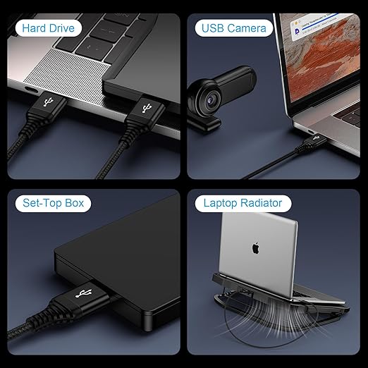 USB to USB Cable, 2 Pack 10 FT USB-A to USB-A Male to Male USBCable Double End - Image 4